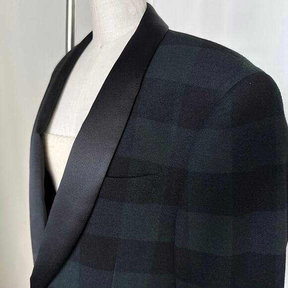 Jcrew Ludlow Slim-fit Black Watch Tartan Tuxedo Jacket SZ 38 - Picture 7 of 9